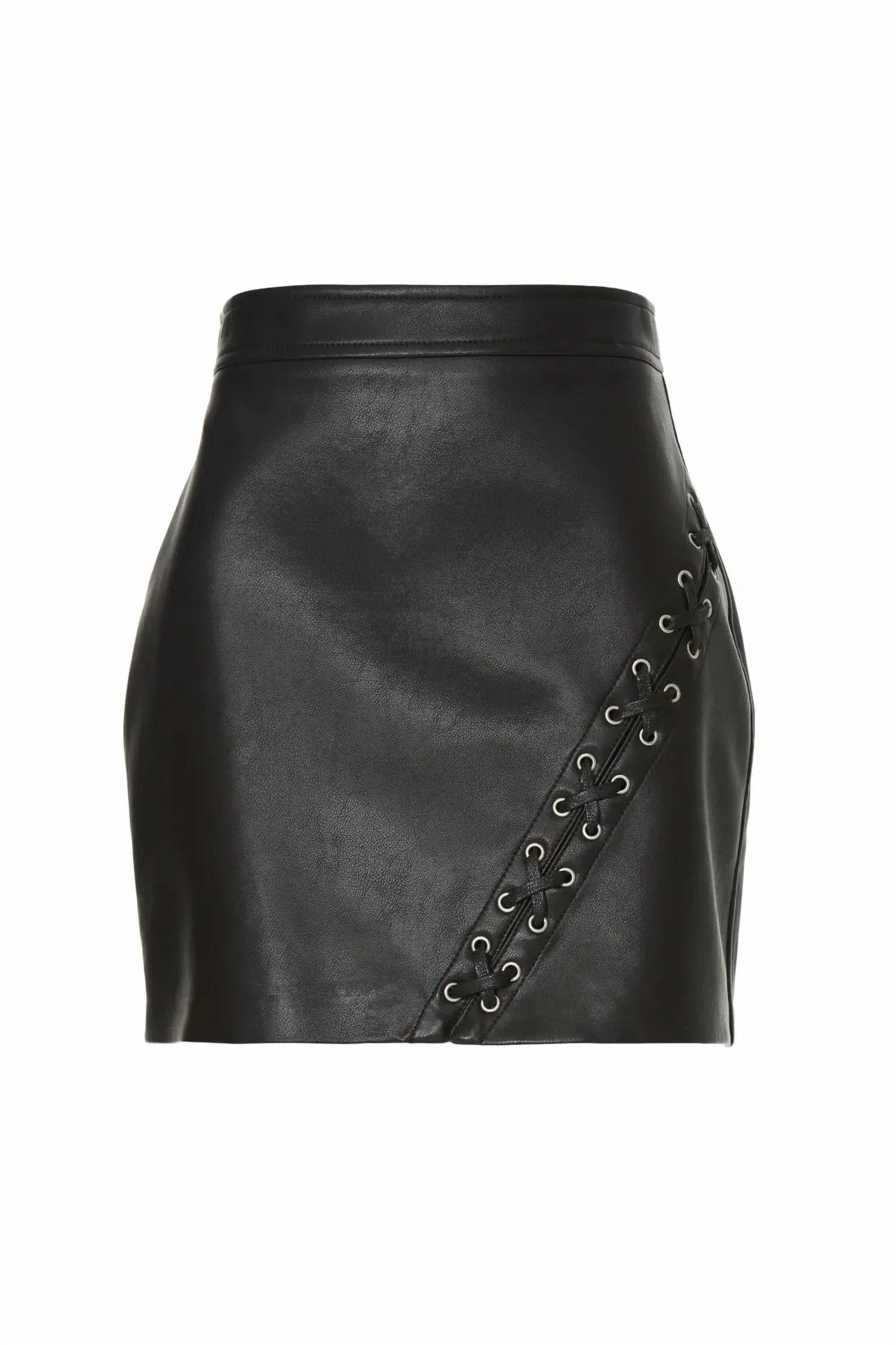 Black Faux Leather Spend The Night Mini Skirt