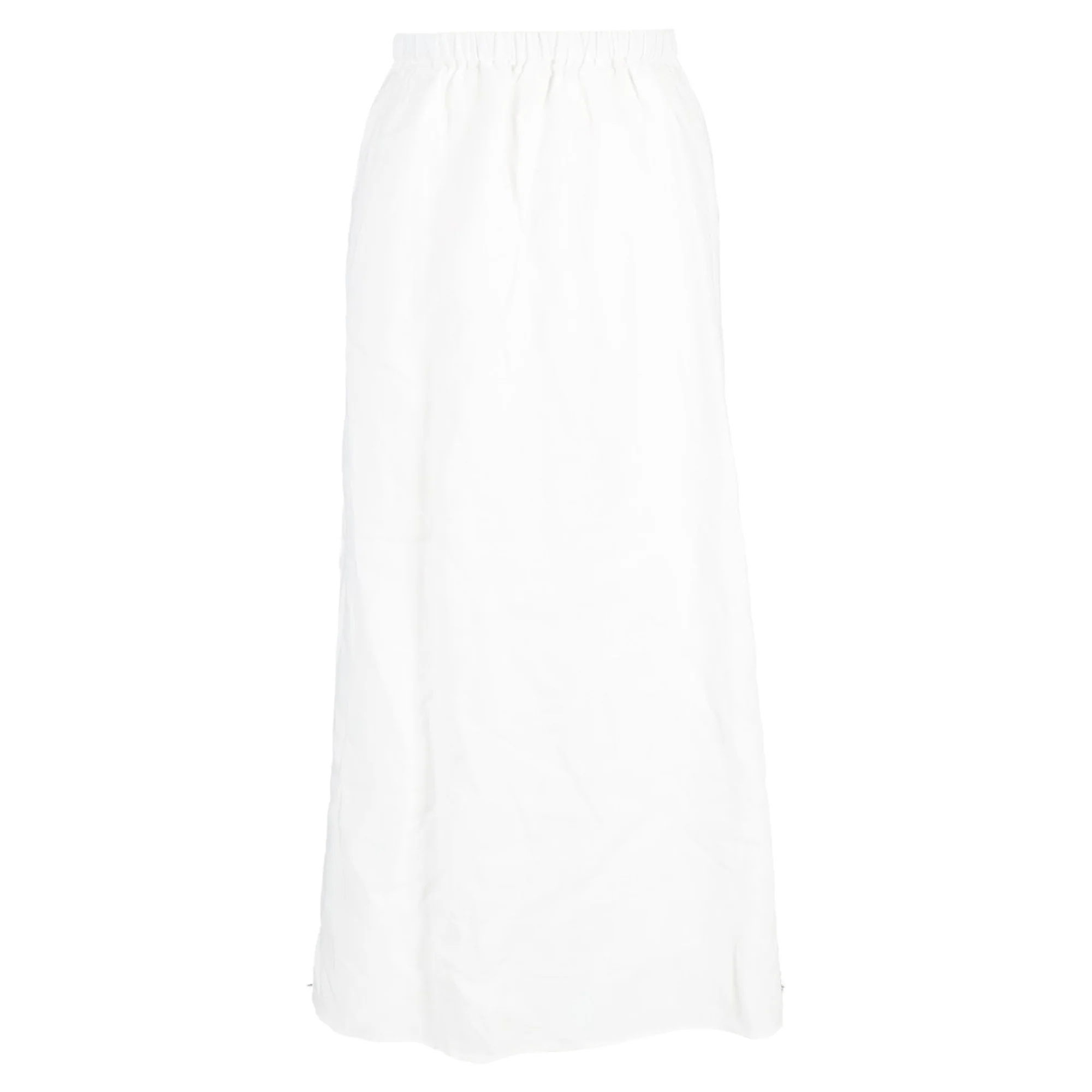 Reformation Gartered Waist Midi Skirt in White Cotton