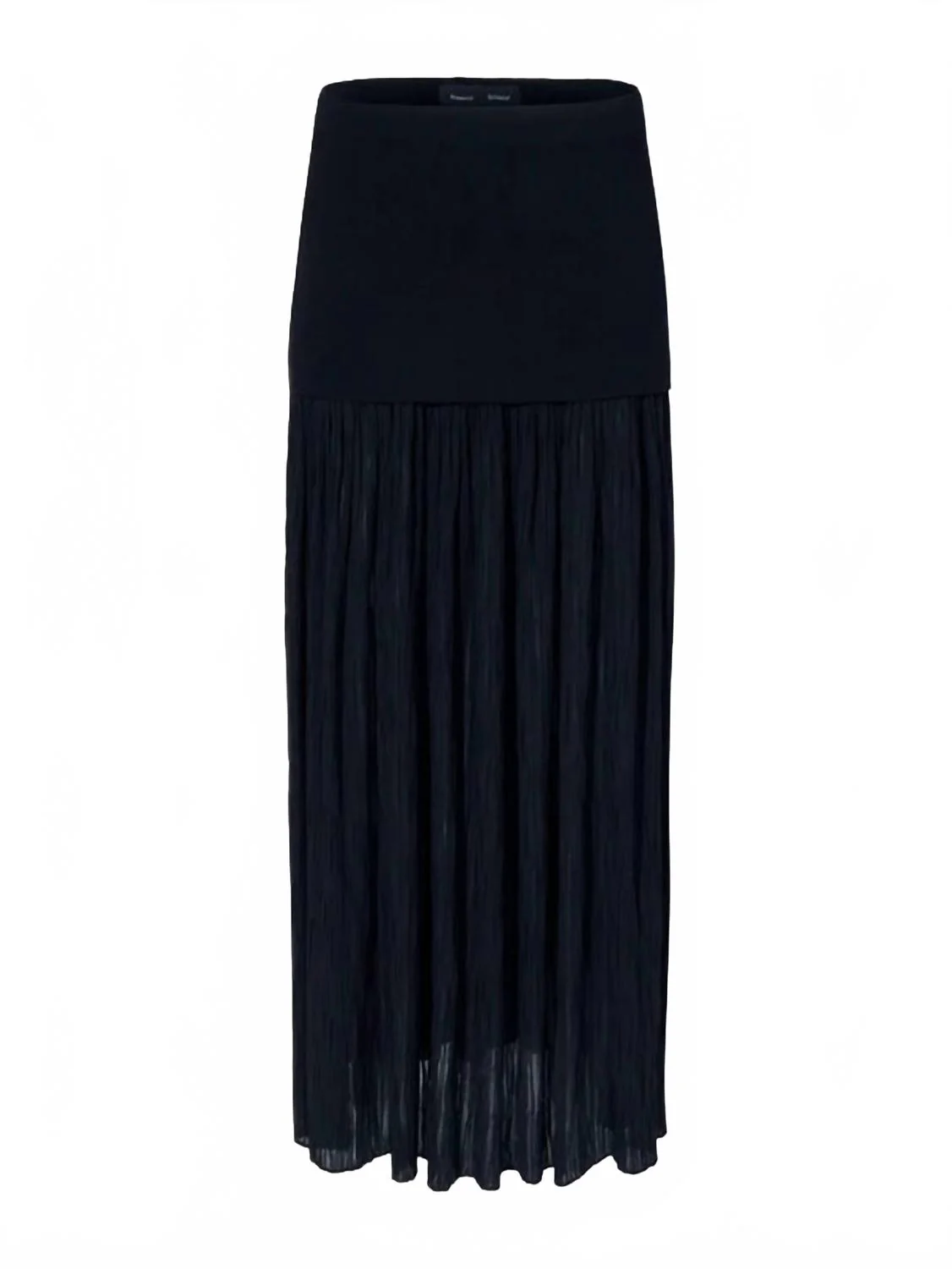 Paige Pleated Crepe Chiffon Skirt In Black