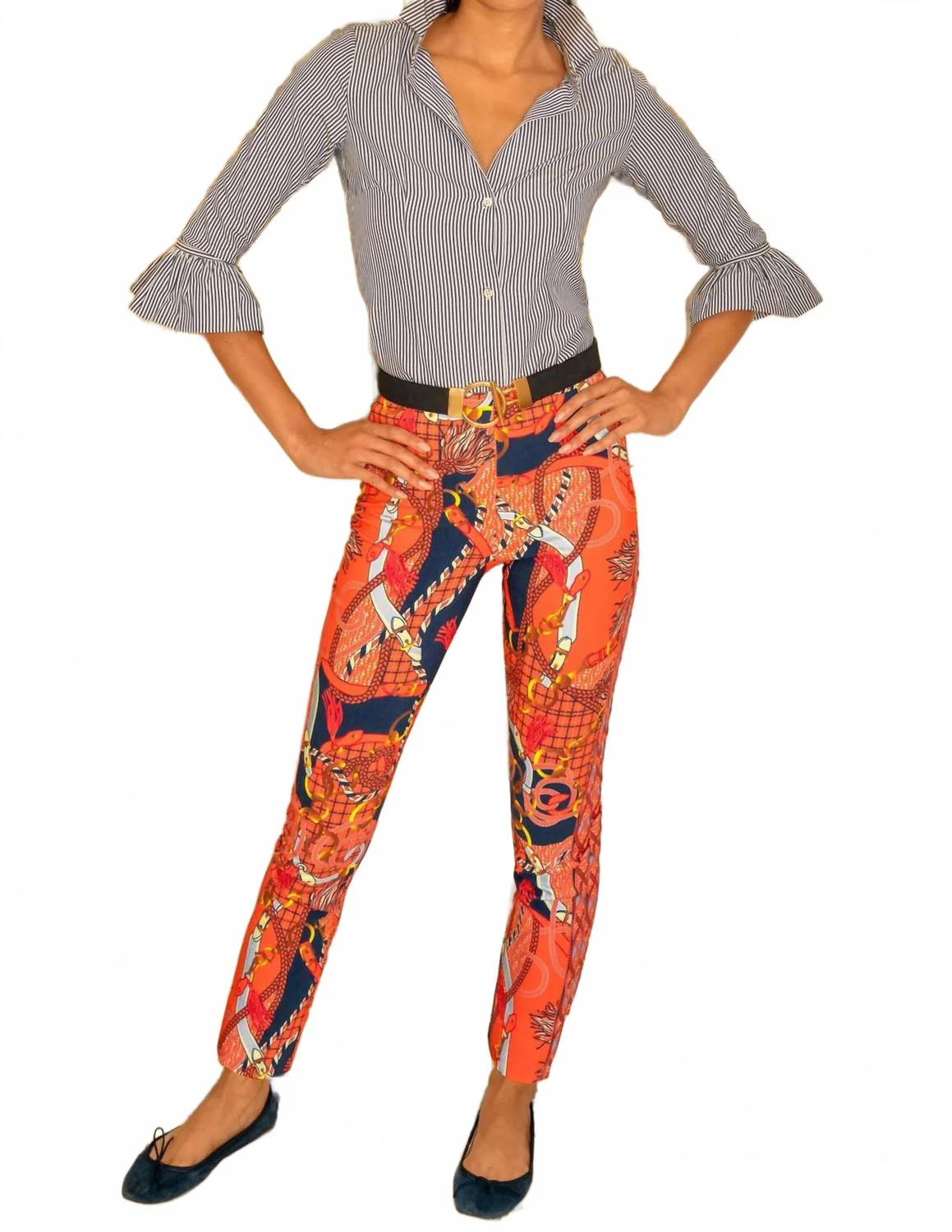 Gripeless Pull On Pants In Orange