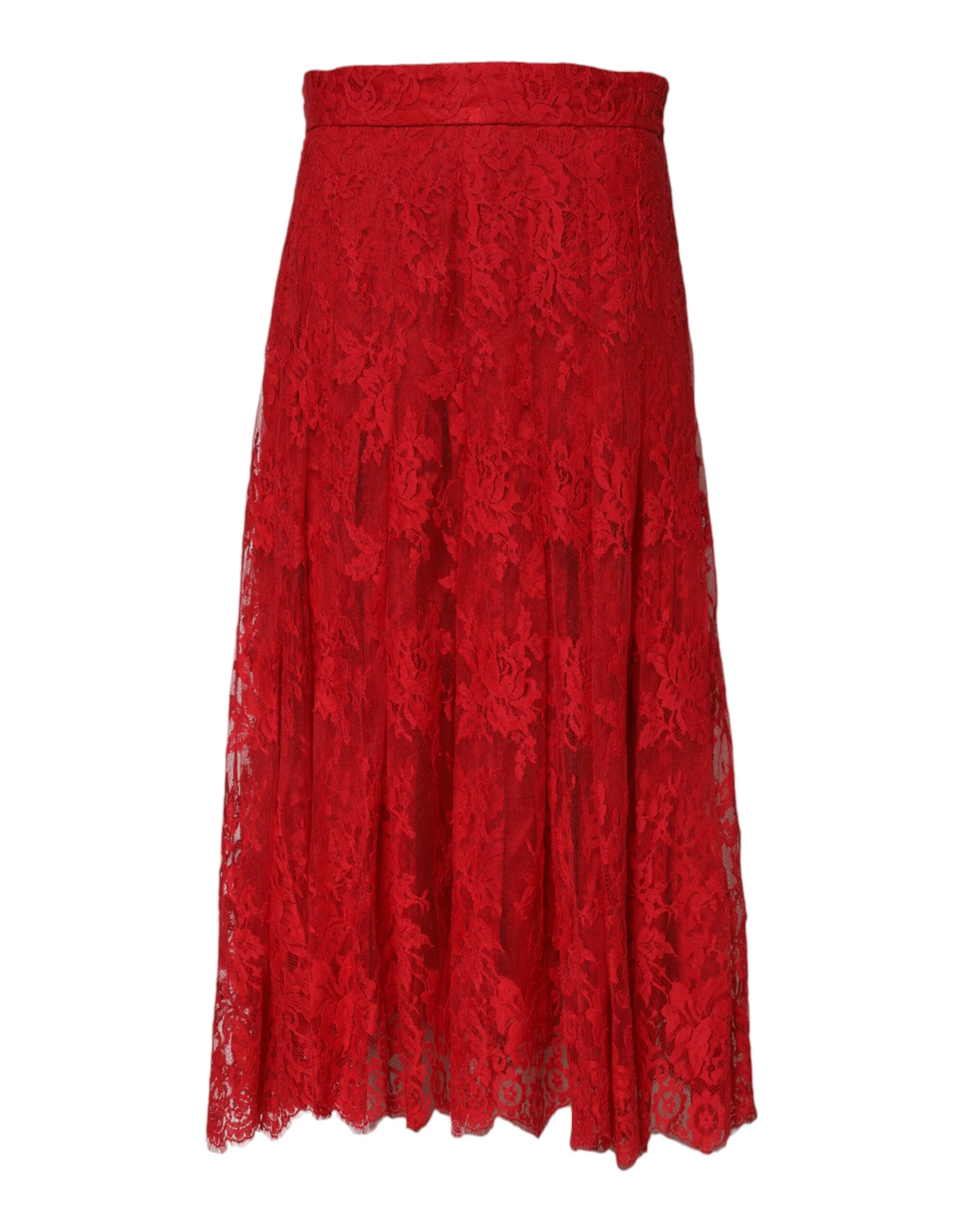 Dolce & Gabbana Cotton Floral Lace A-line Long Maxi Women's Skirt