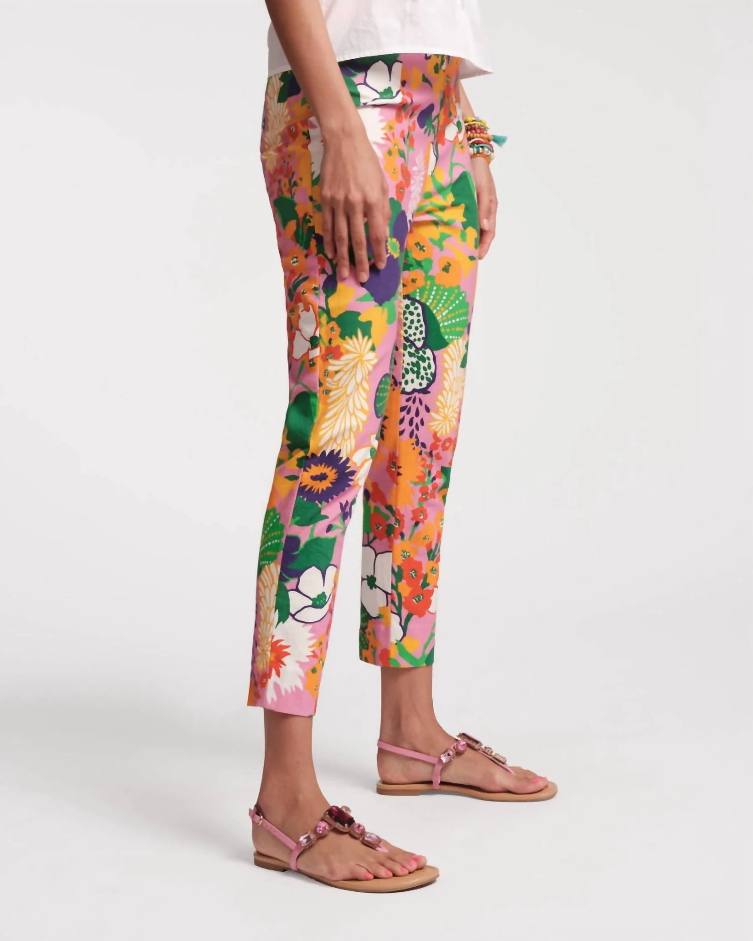 Lucy Cotton Stretch Pant In Botanical Bash