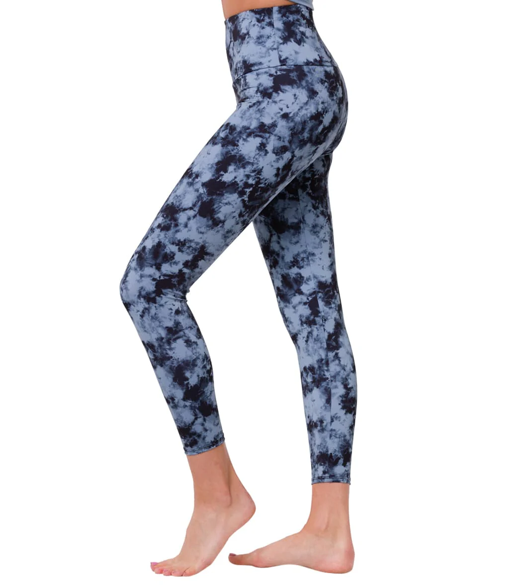 Onzie High Waisted Basic 7/8 Yoga Leggings Moonstone Acid Wash