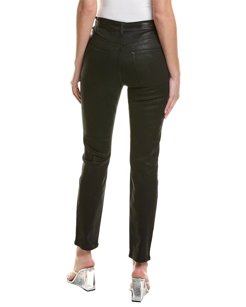 AG Jeans Alexxis Luminous Super Black High-Rise Slim Jean