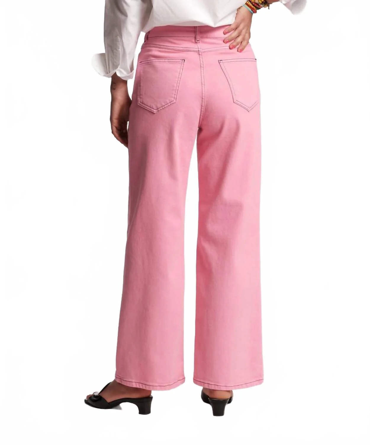 Ace Solid Stretch Denim Jeans In Pink