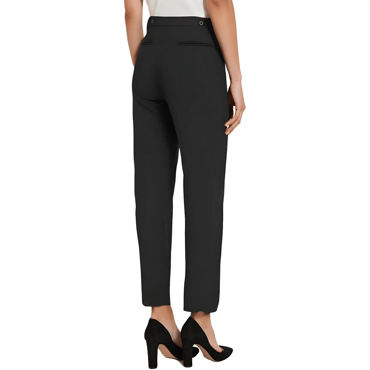 Petites Womens Solid Polyester Ankle Jeans