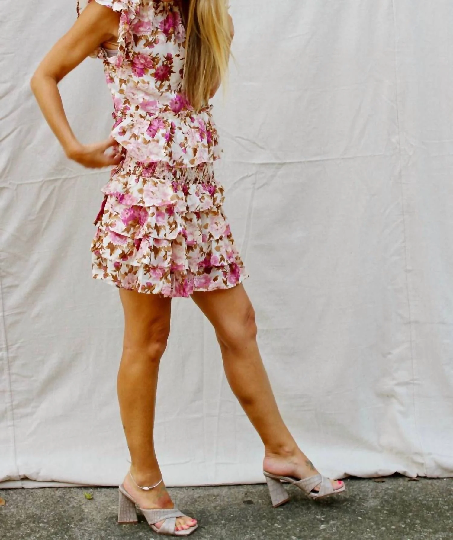 Chloe Ruffle Mini Skirt In Cream