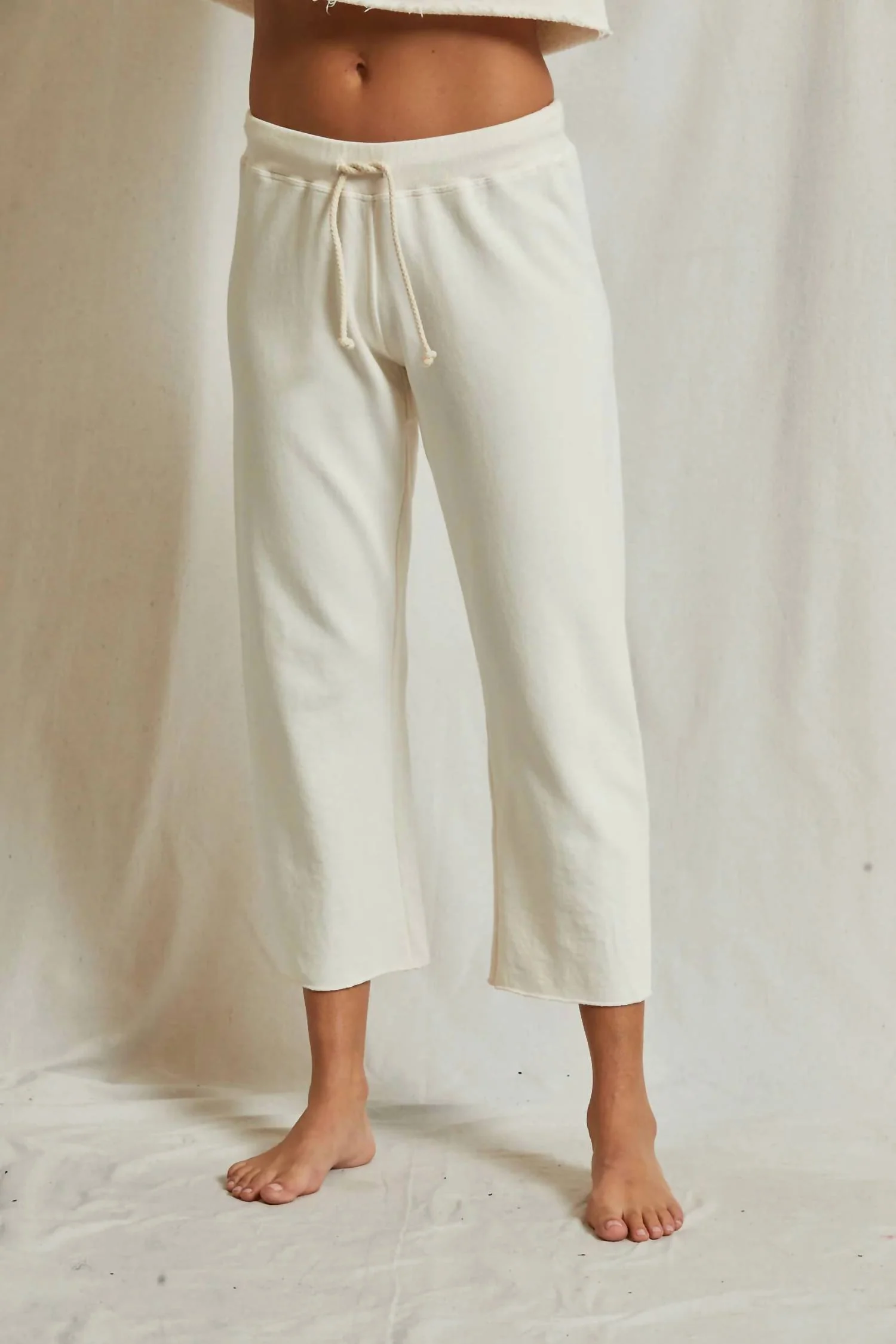 Jamaica Beach Fleece Straight Leg Sweatpant In Bright Ivory