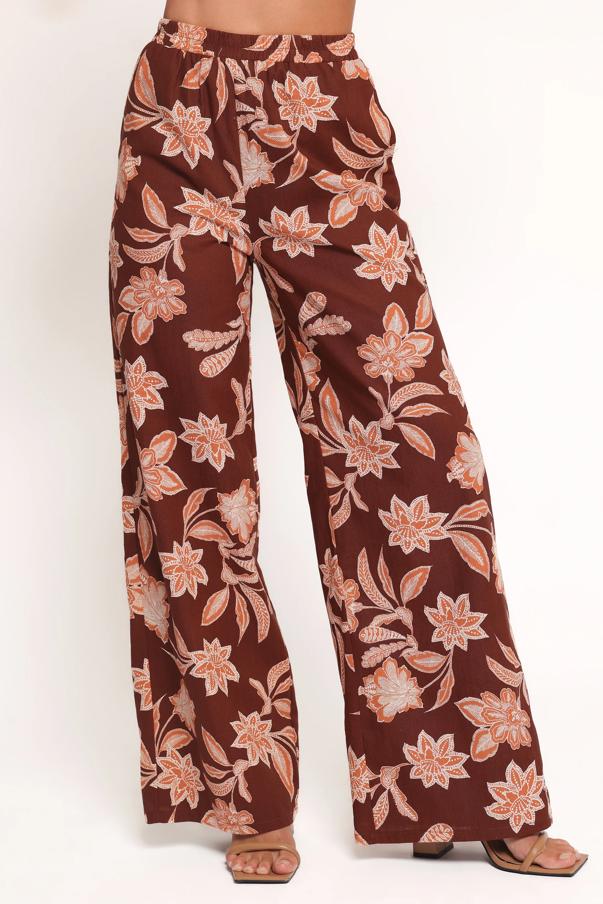 Samira Wide Leg Pant - Orange Floral