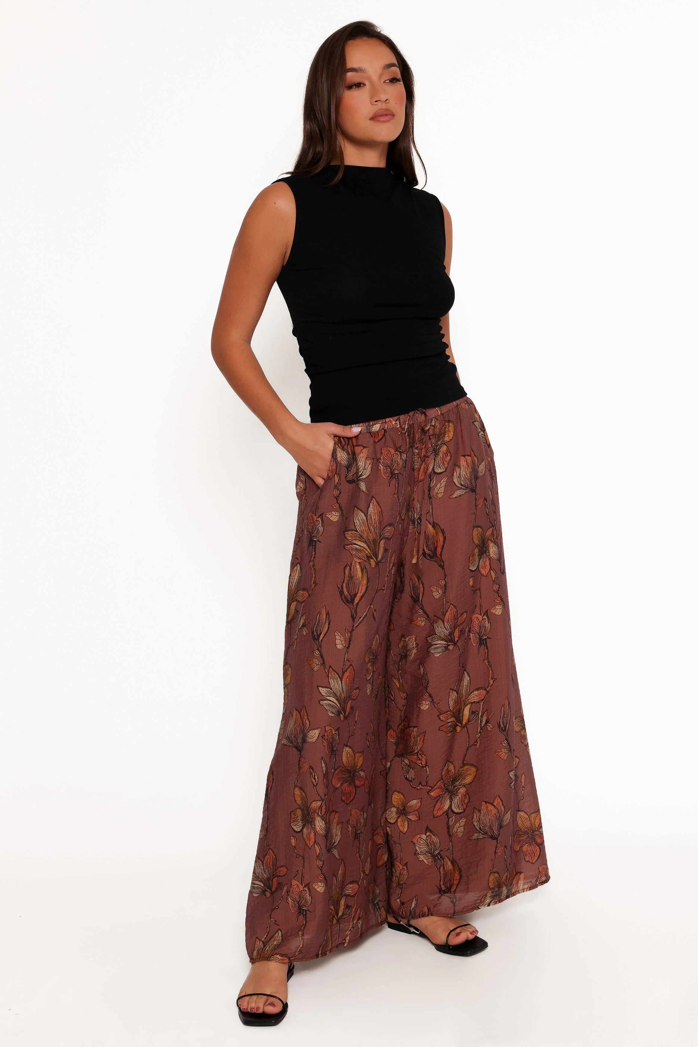 Larson Pant - Brown Floral