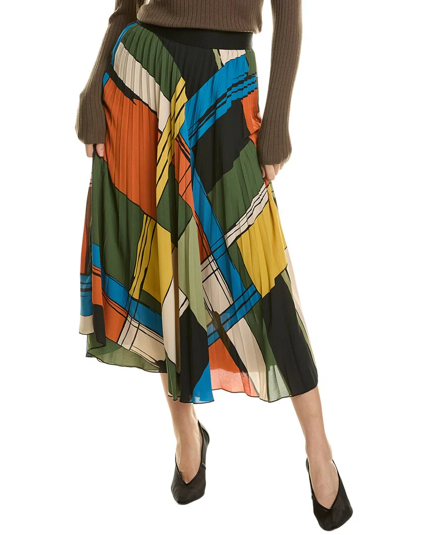 T Tahari Pleated Midi Skirt