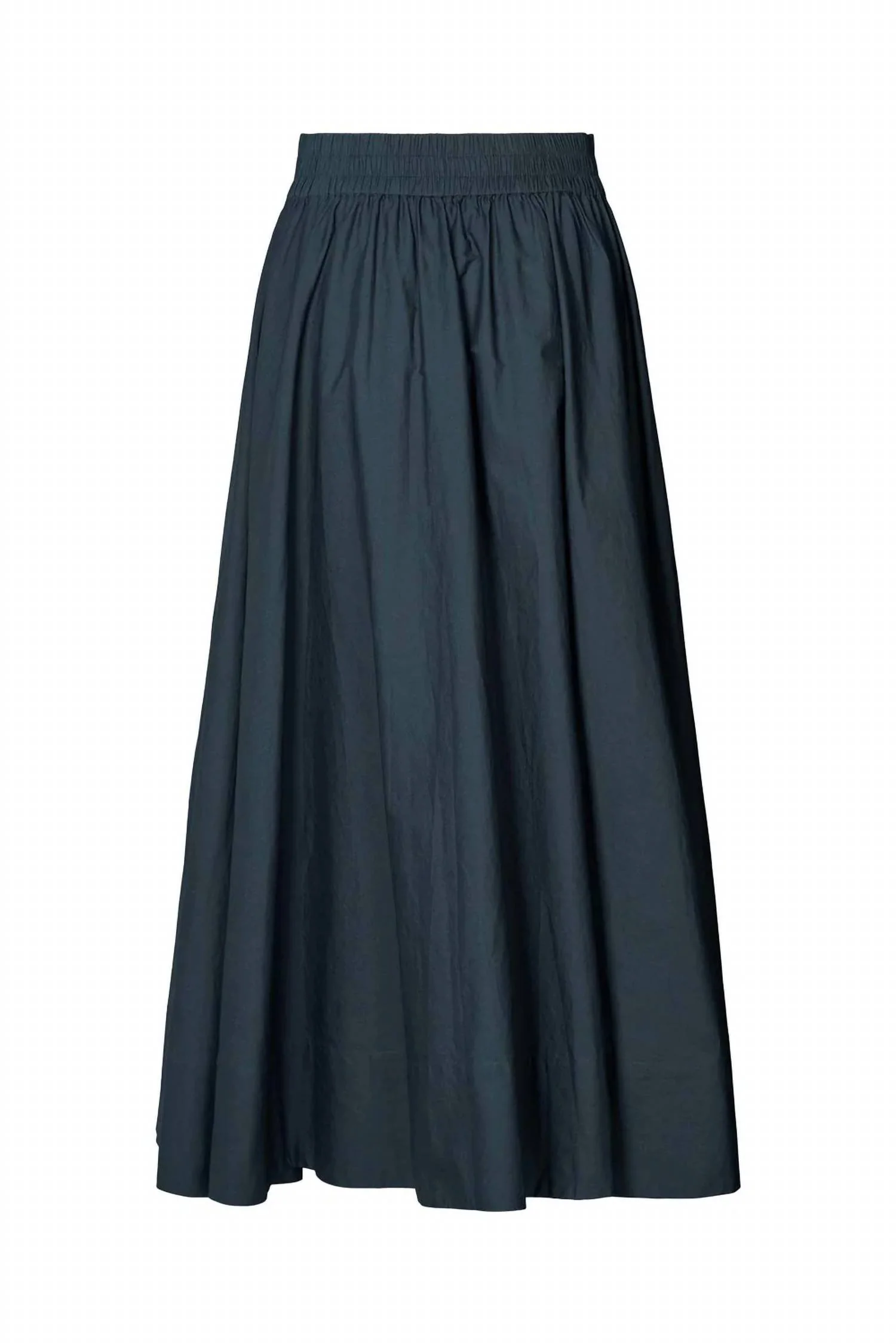 Rita Poplin Full Skirt In Dark Navy