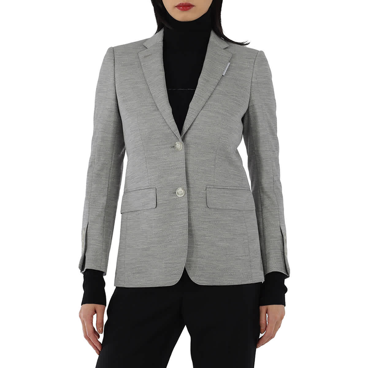 Burberry Grey Taupe Melange Technical Wool Jersey Blazer
