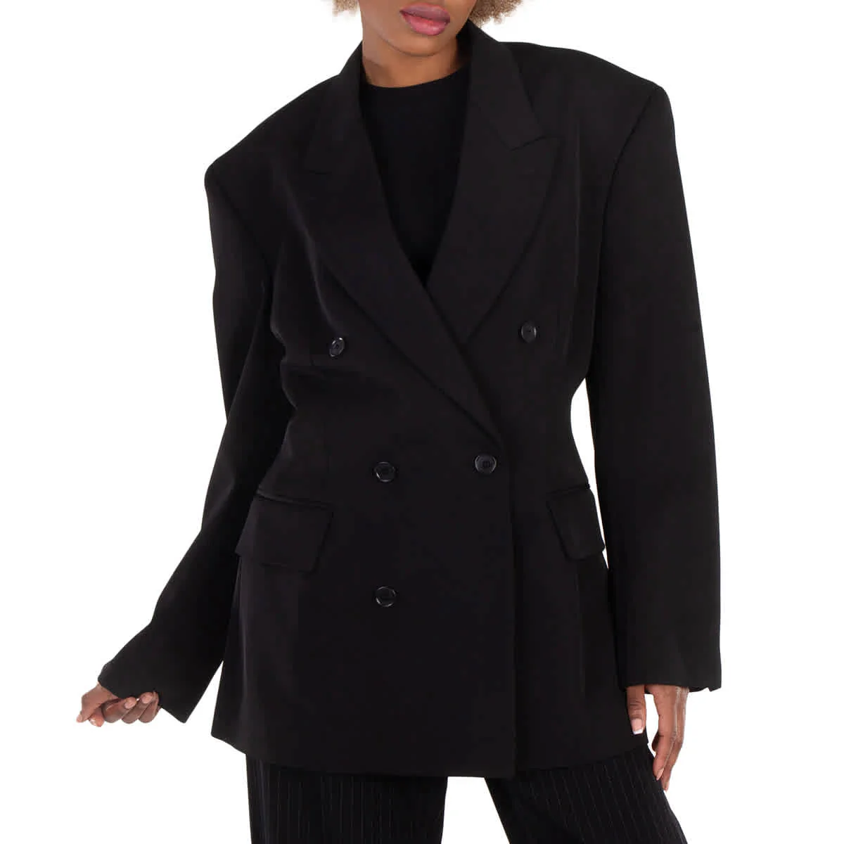 Balenciaga Double-Breasted Cinched Wool Blazer