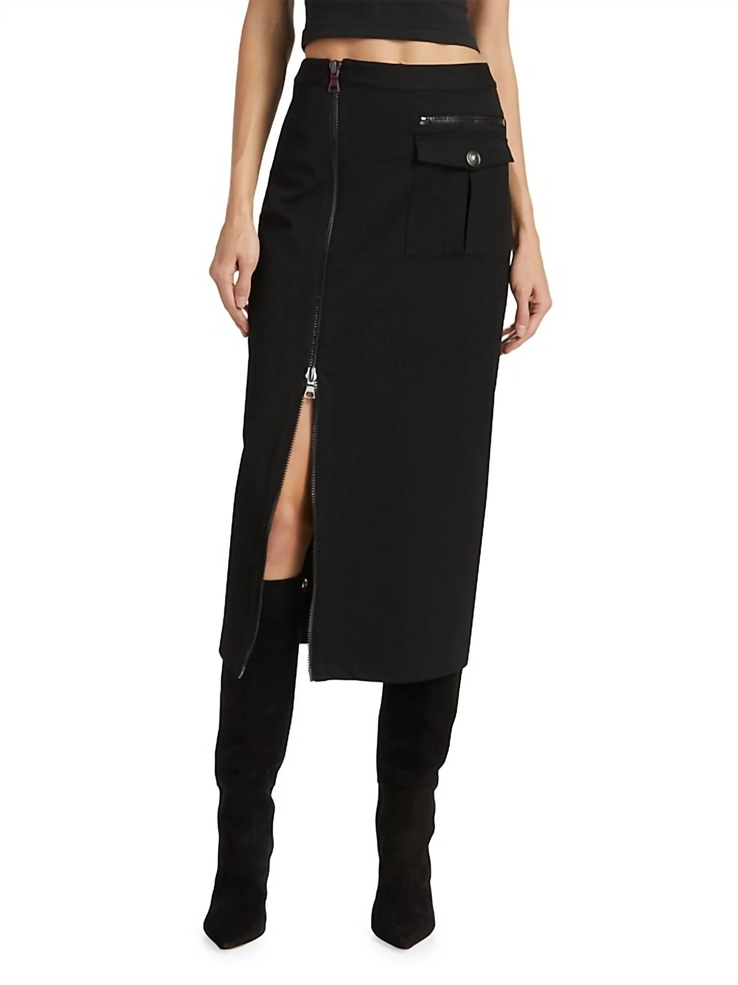 Maverick Cargo Pencil Skirt In Black
