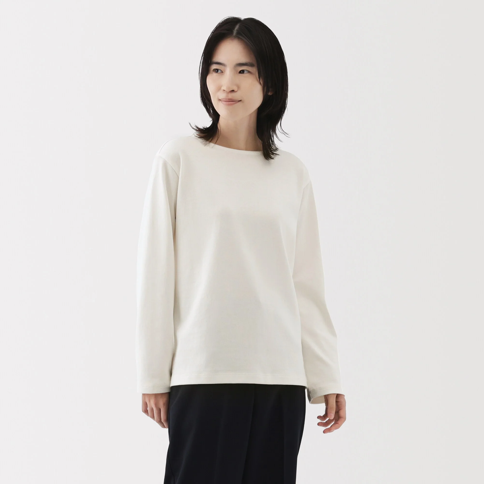 Women's Heavy Weight Boat Neck Long Sleeve T-Shirt