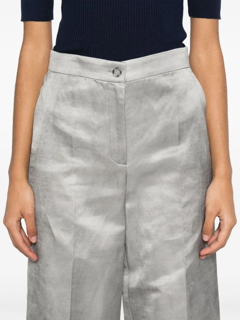 Wide-Leg Light Grey Trousers
