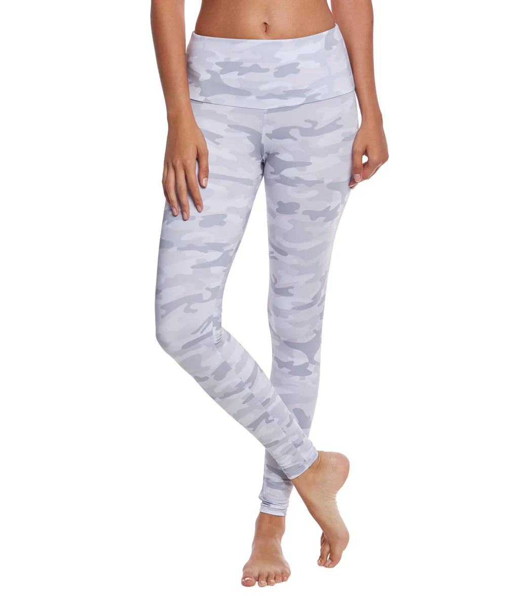 Onzie High Waisted Yoga Leggings Gray Camo