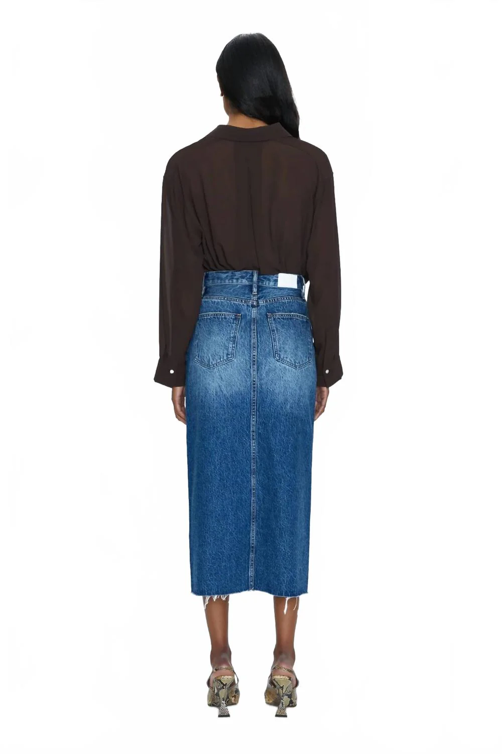 Women's Alice Denim Midi Skirt In Blue