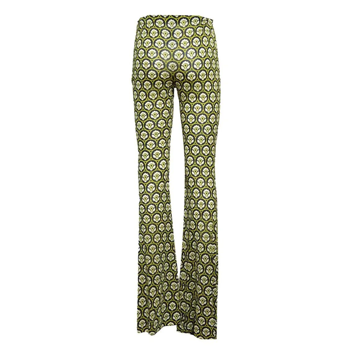 Green Jersey Printed Flare Pants