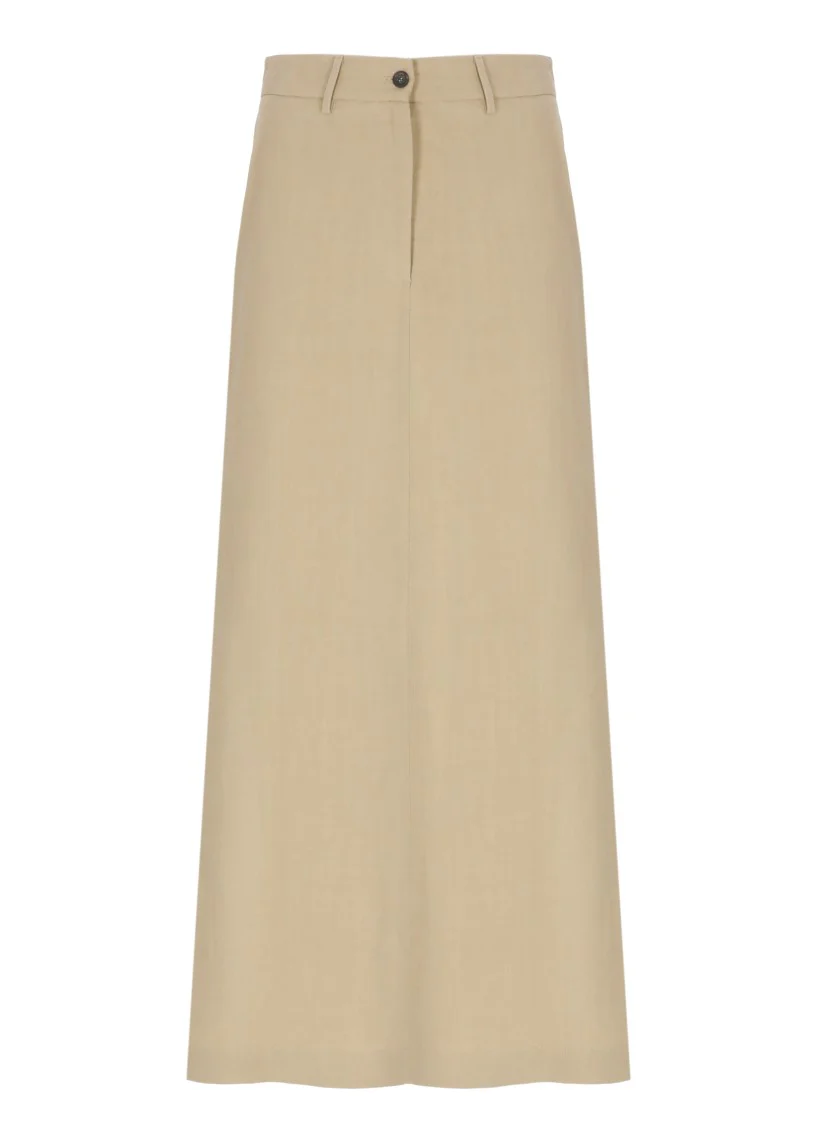 Beige Viscose Skirt