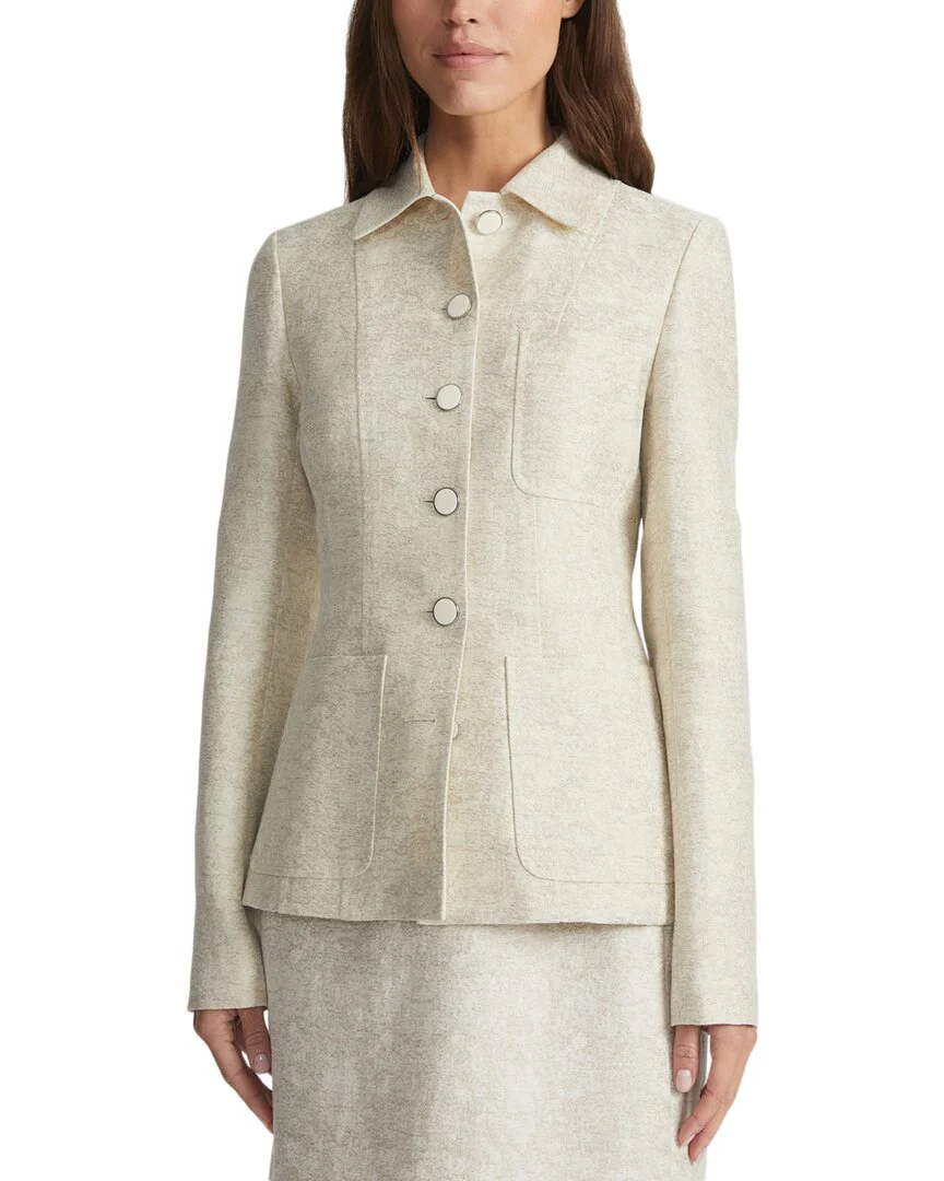 Lafayette 148 New York Three Pocket Linen & Silk-Blend Jacket