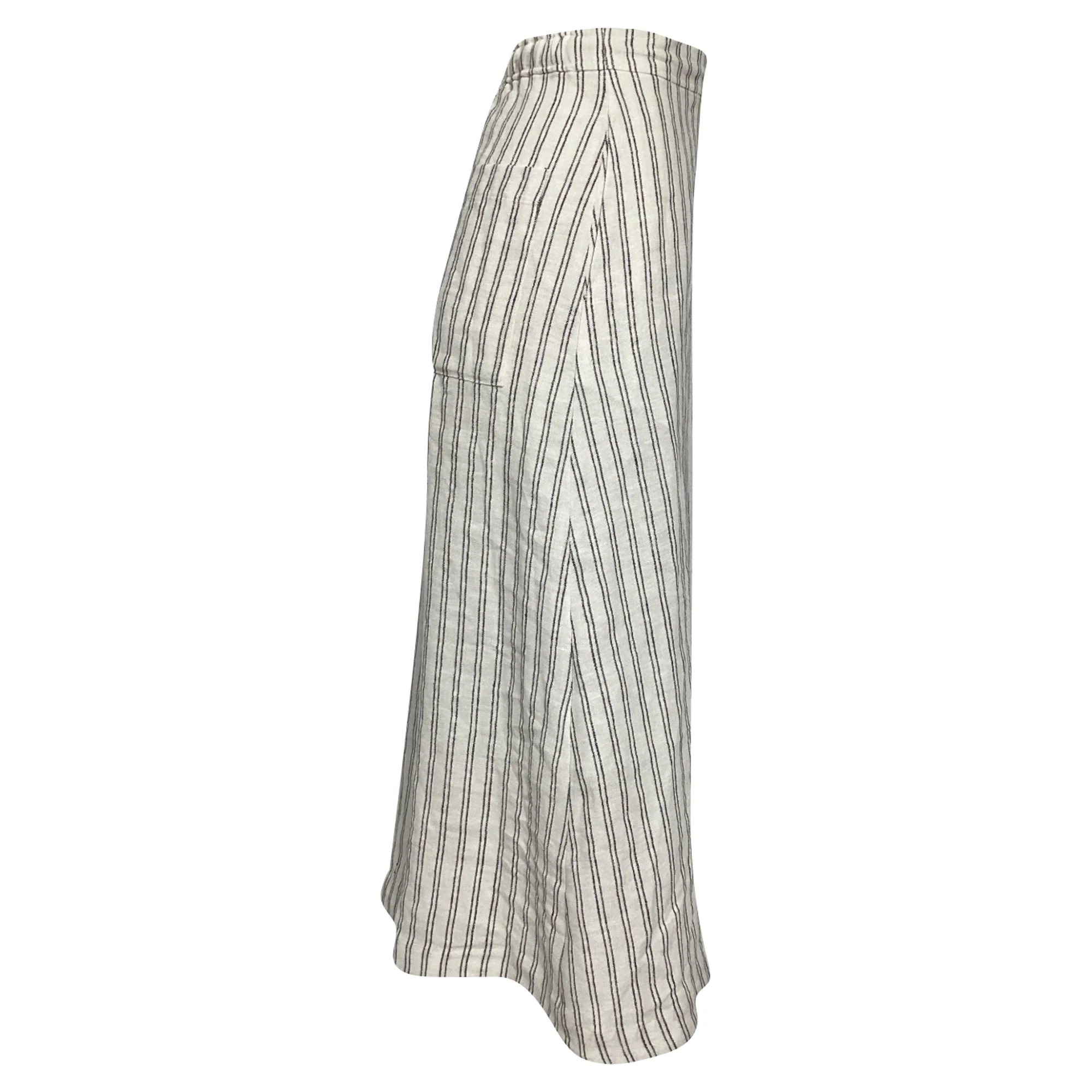 Altuzarra Echo Striped Linen Midi Wrap Skirt In Ivory Linen