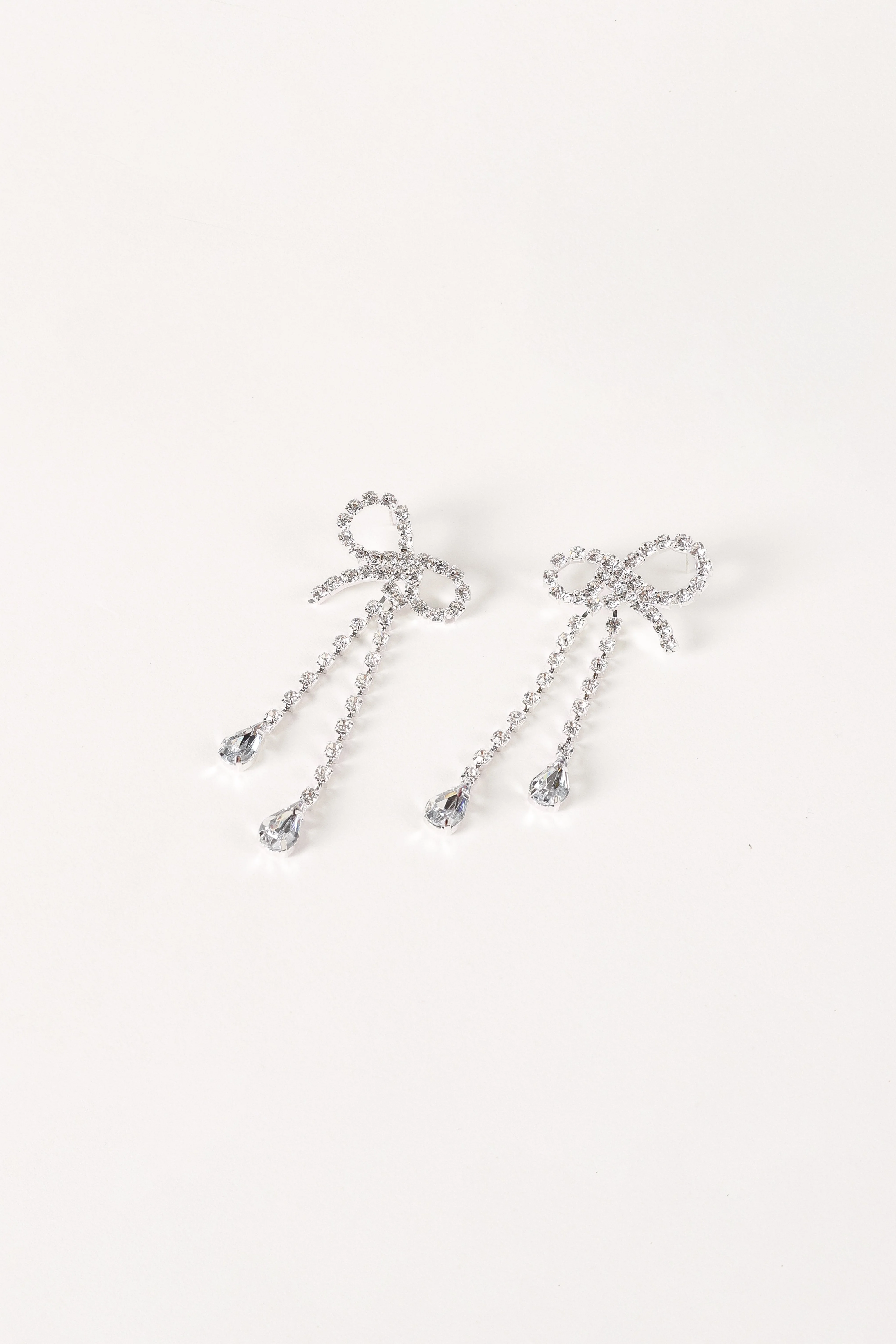 Ainsley Bow Earrings - Silver