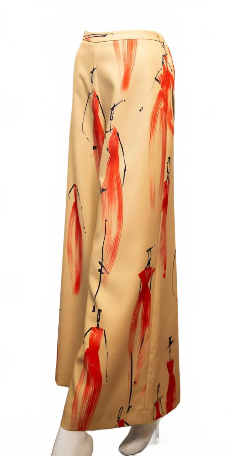 Fashion Print Palazzo Pants In Multicolor