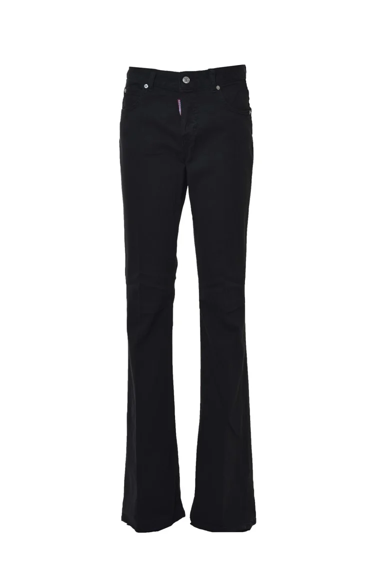 Denim Medium Waist Flare Jeans Black