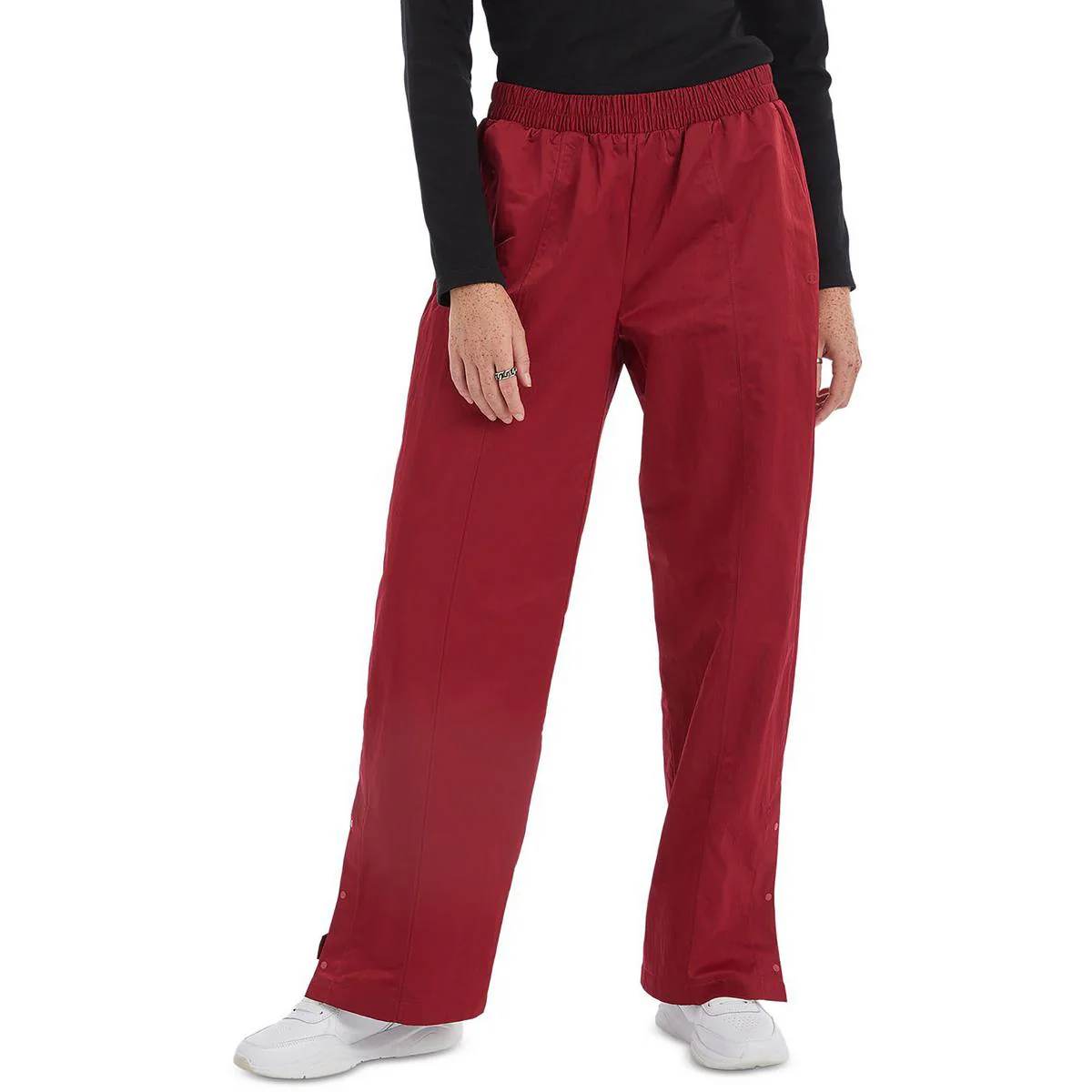 Womens Woven Logo Wide Leg Pants