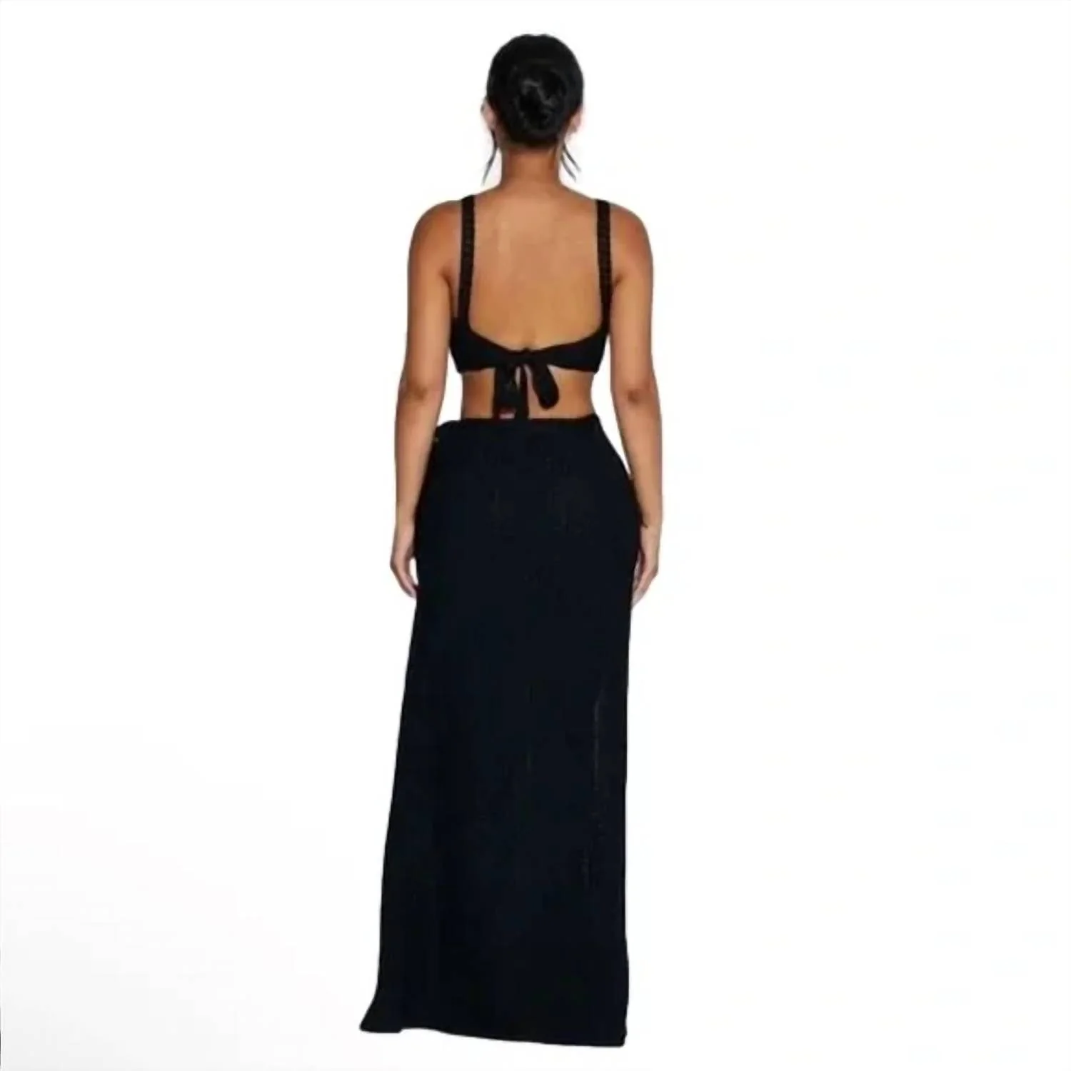 Wrapped In Crochet Collection Maxi Skirt In Black