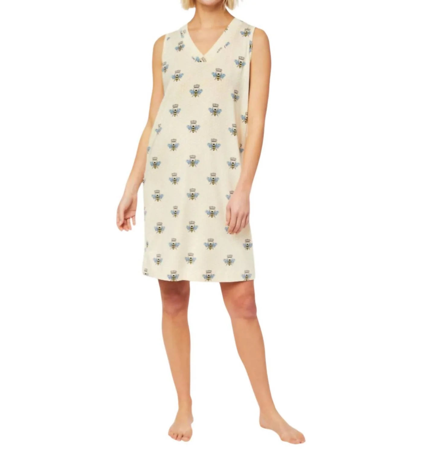 Pima Knit Nightgown In Queen Bee