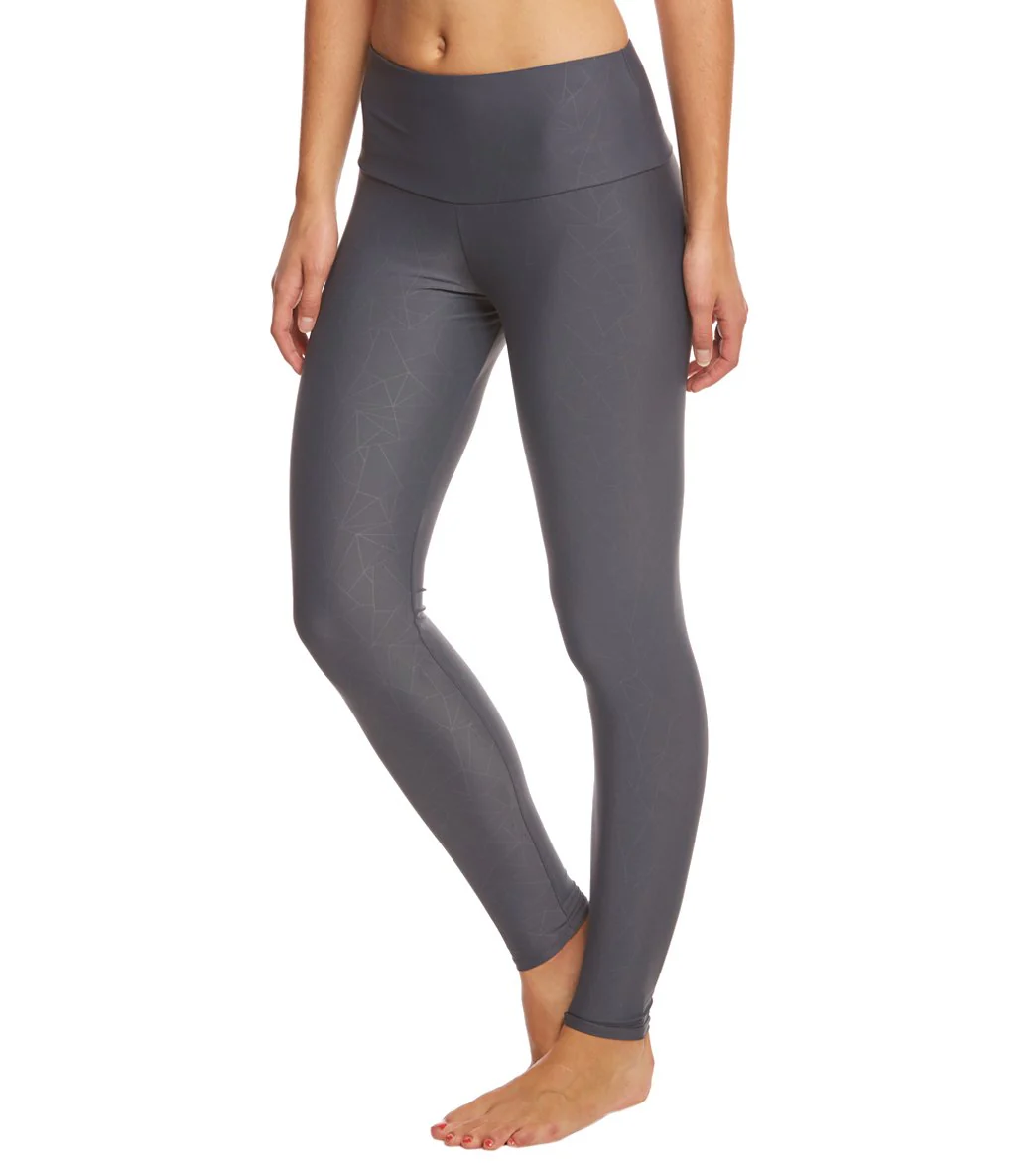 Onzie High Waisted Yoga Leggings Slate Gray Geo