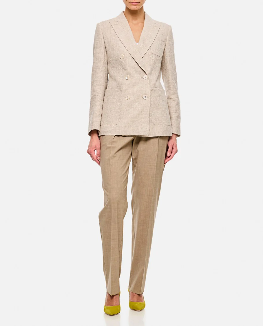 Targa Double-Breasted Linen Blazer