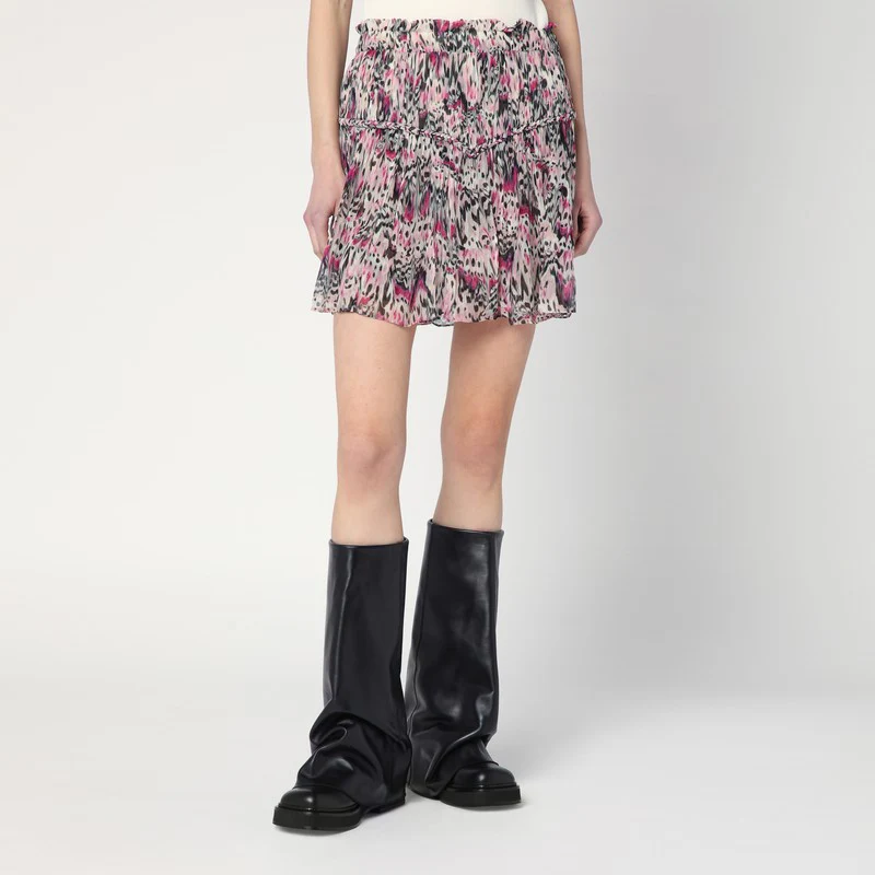 Isabel Marant Women's Roumi Skirt With pink Print In Silk