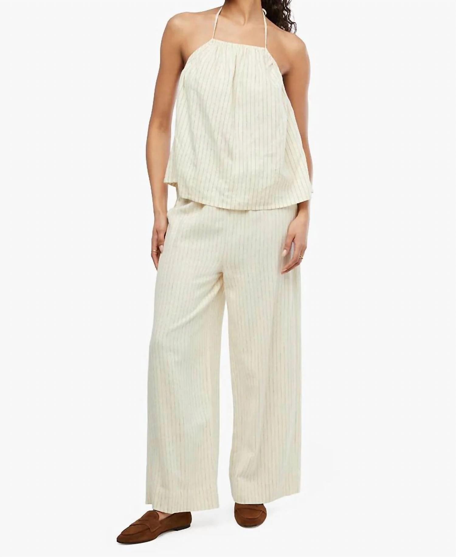 Tie Waist Pant In Cream