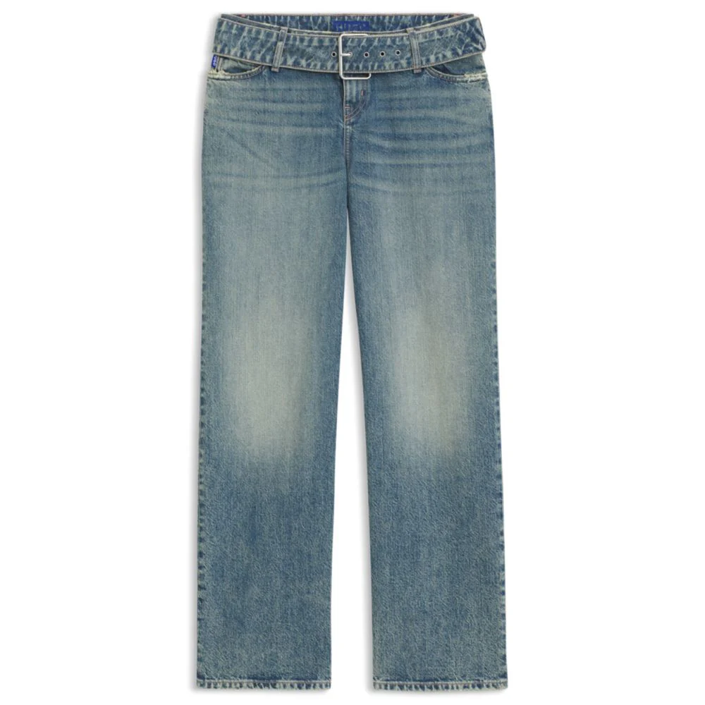 Baggy-fit jeans with denim belt