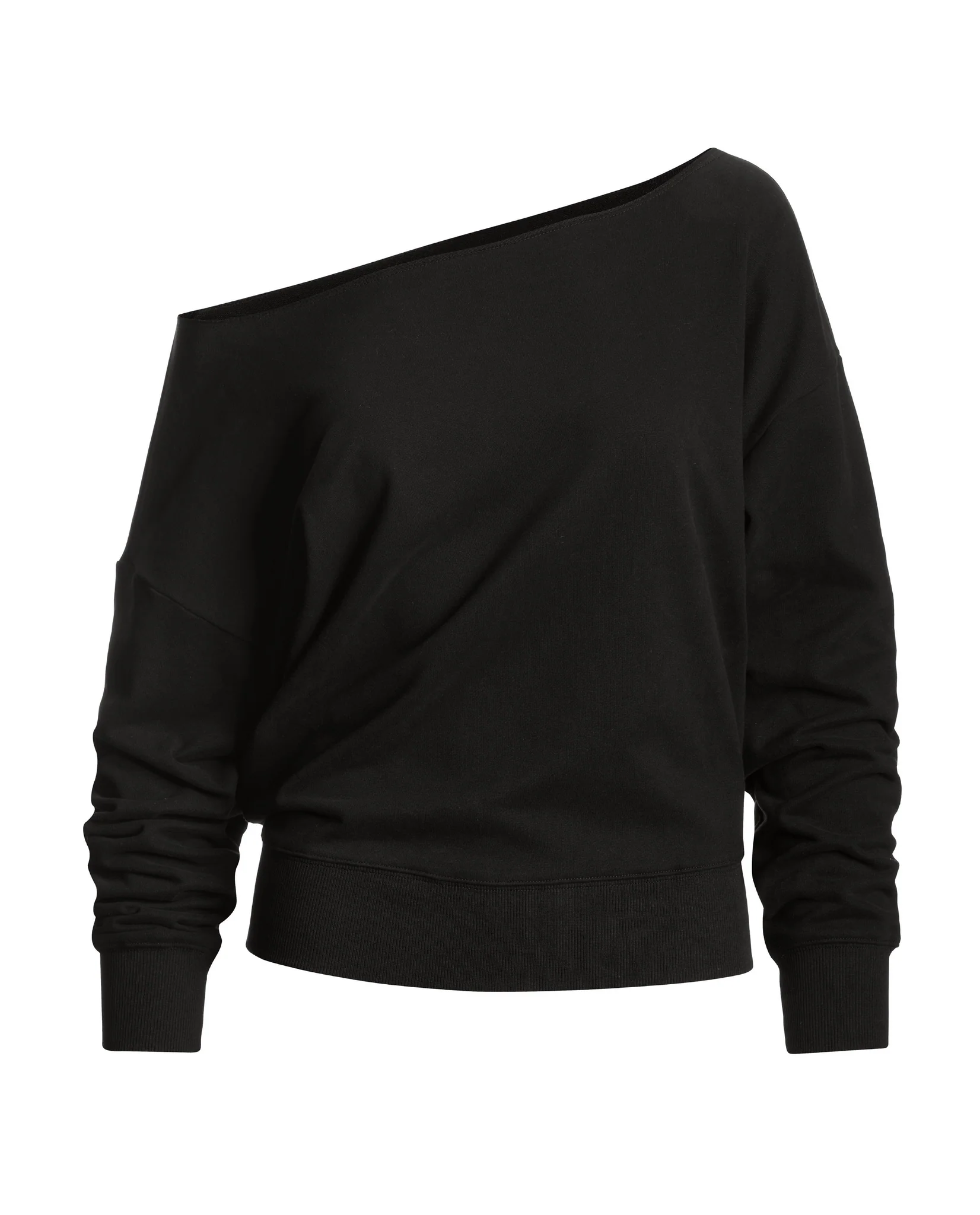 Cotton Comfort Raw Edge Slouchy Sweatshirt Proper Black