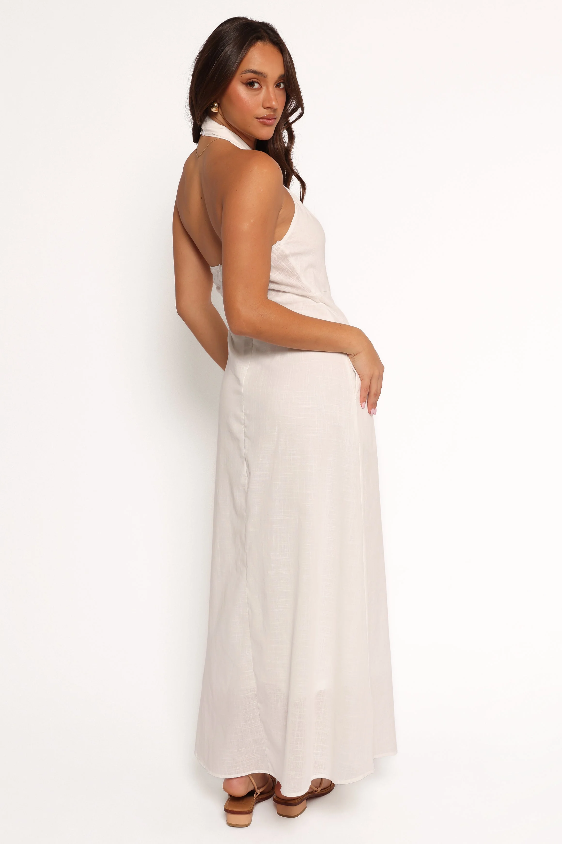 Betsy Halterneck Maxi Dress - White