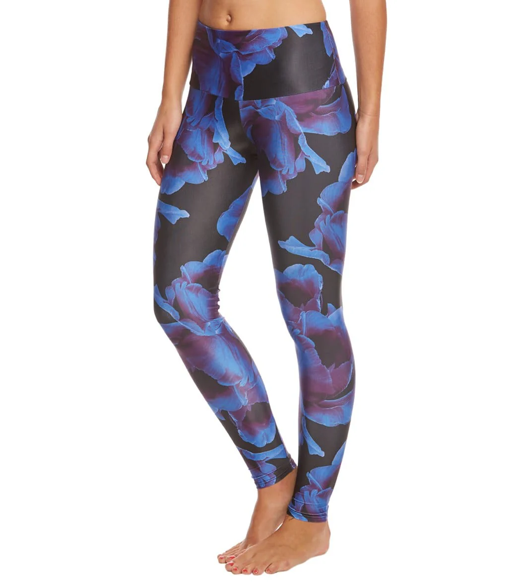 Onzie High Waisted Yoga Leggings Midnight Anemone