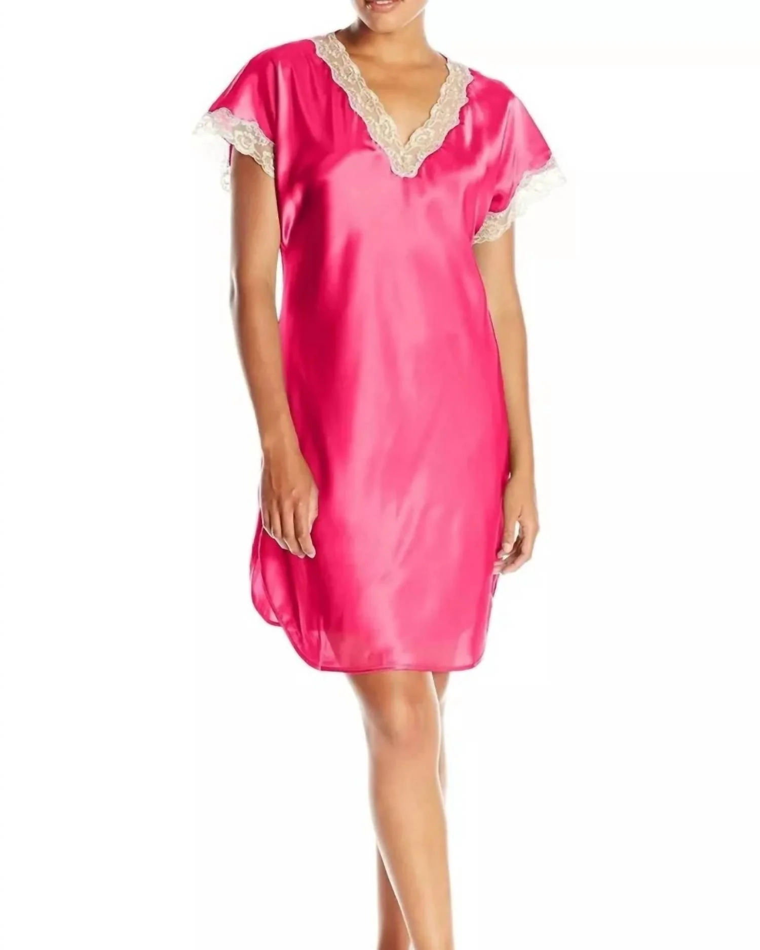 Charming Charmeuse Sleep Gown In Fuchsia