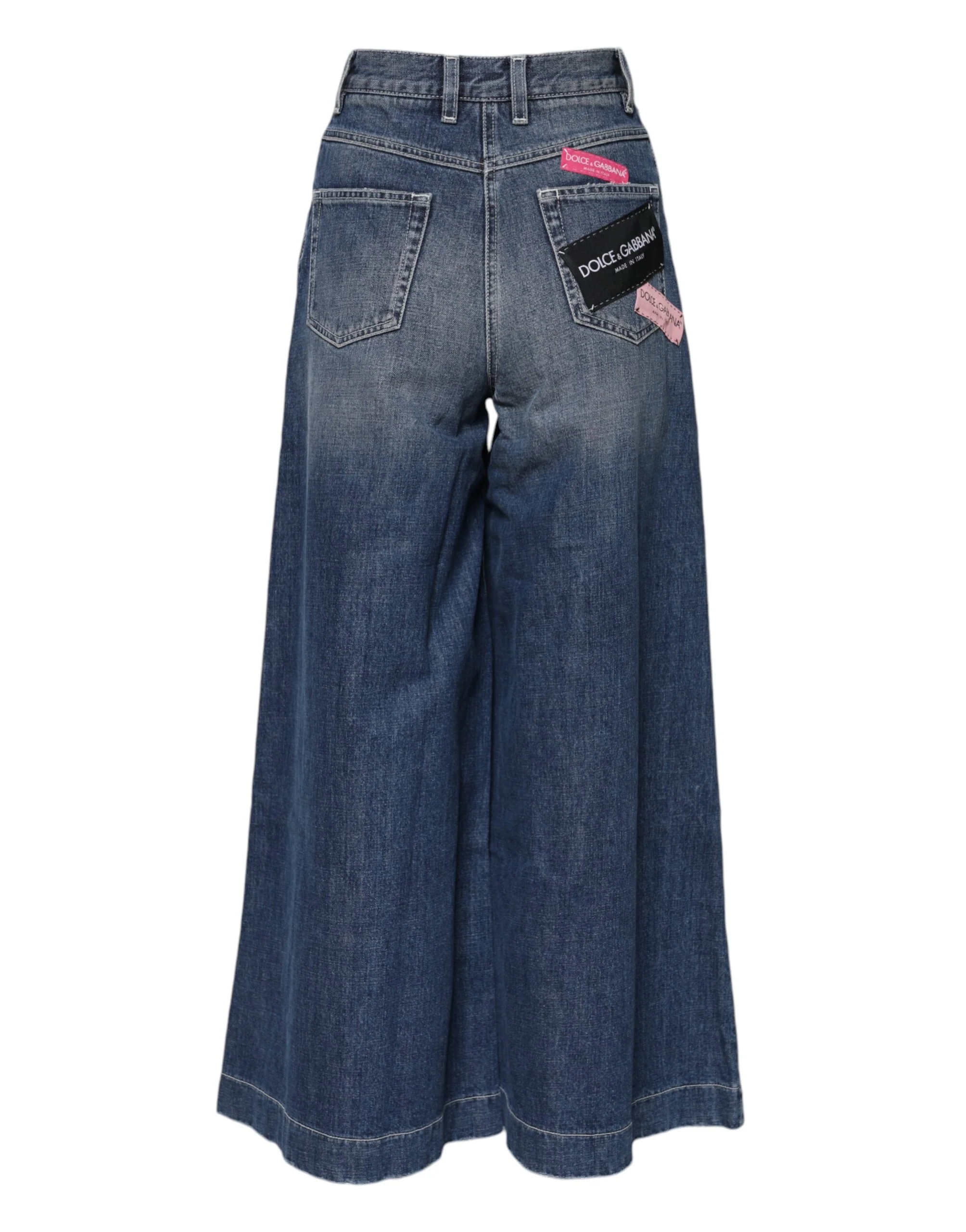Dolce & Gabbana Cotton High Waist Wide Leg Women's Jeans