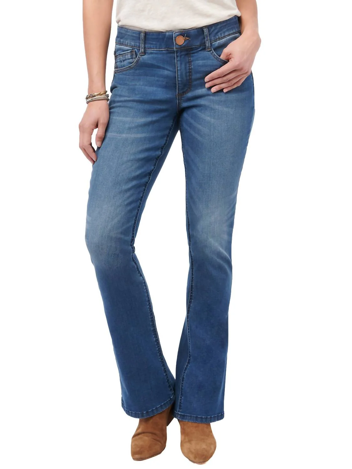 Ab'solution Itty Bitty Boot Cut Jeans In Blue