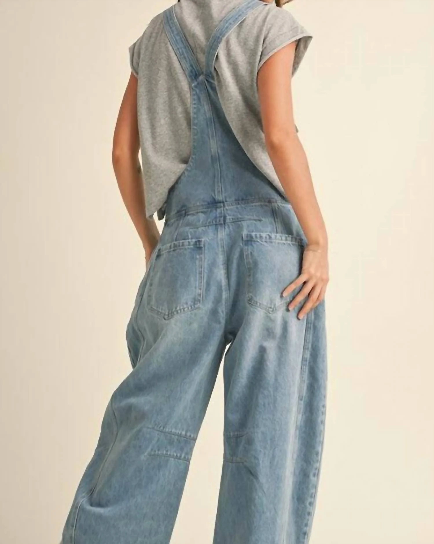 Ricky Barrel Leg Overall In Classic Denim