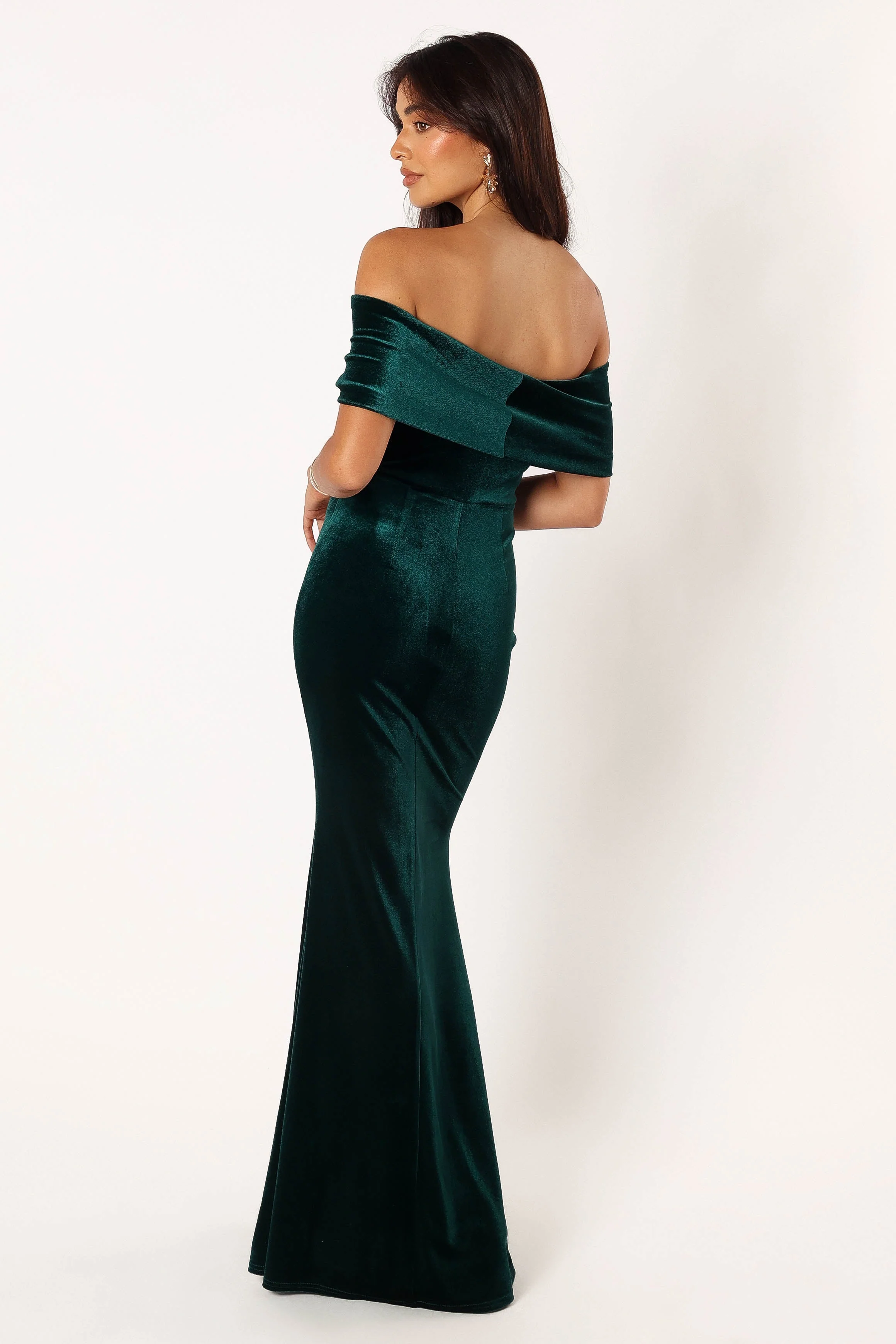 Adair Off Shoulder Maxi Dress - Emerald Green