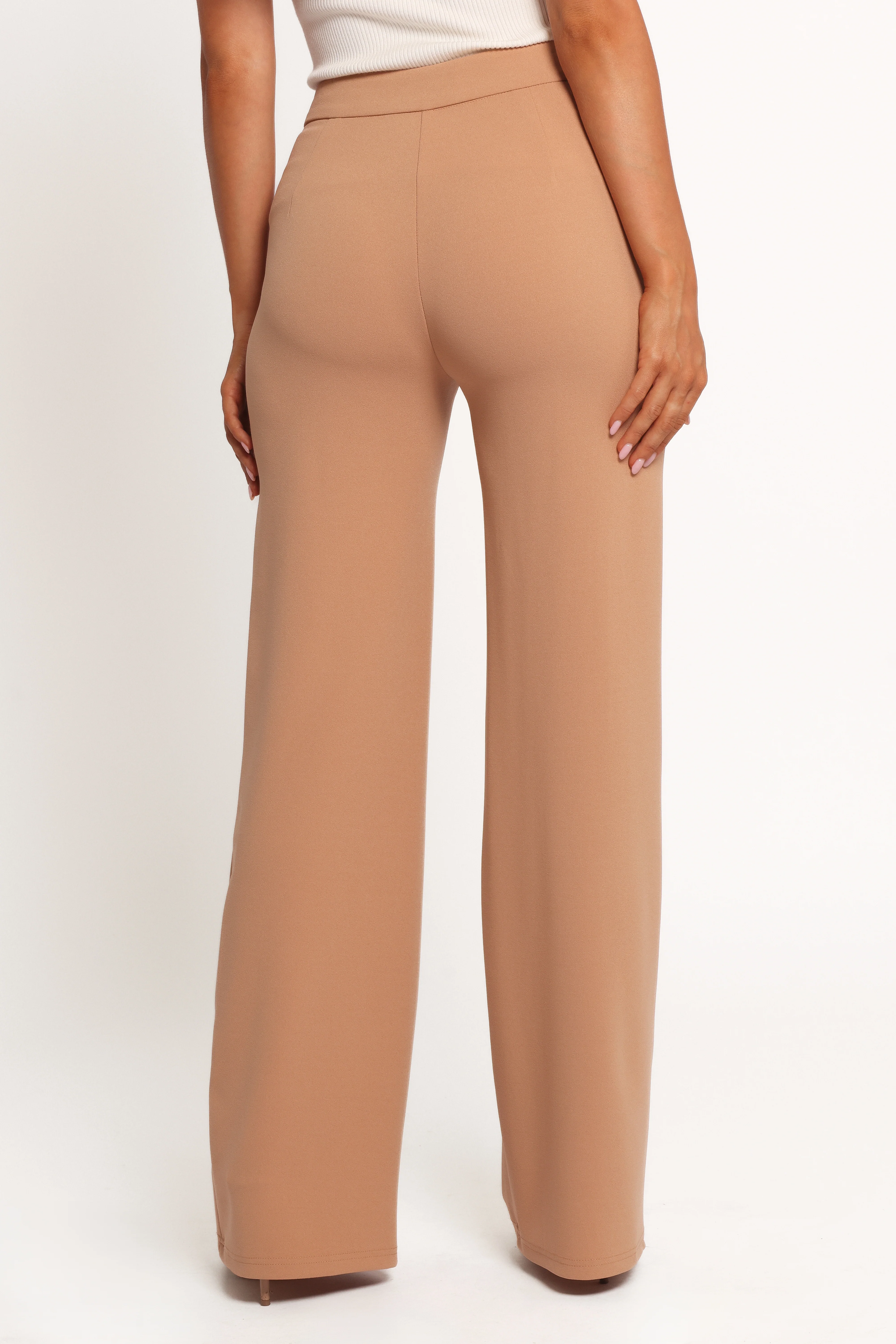 Liora Flat Front Knit Pants - Mocha