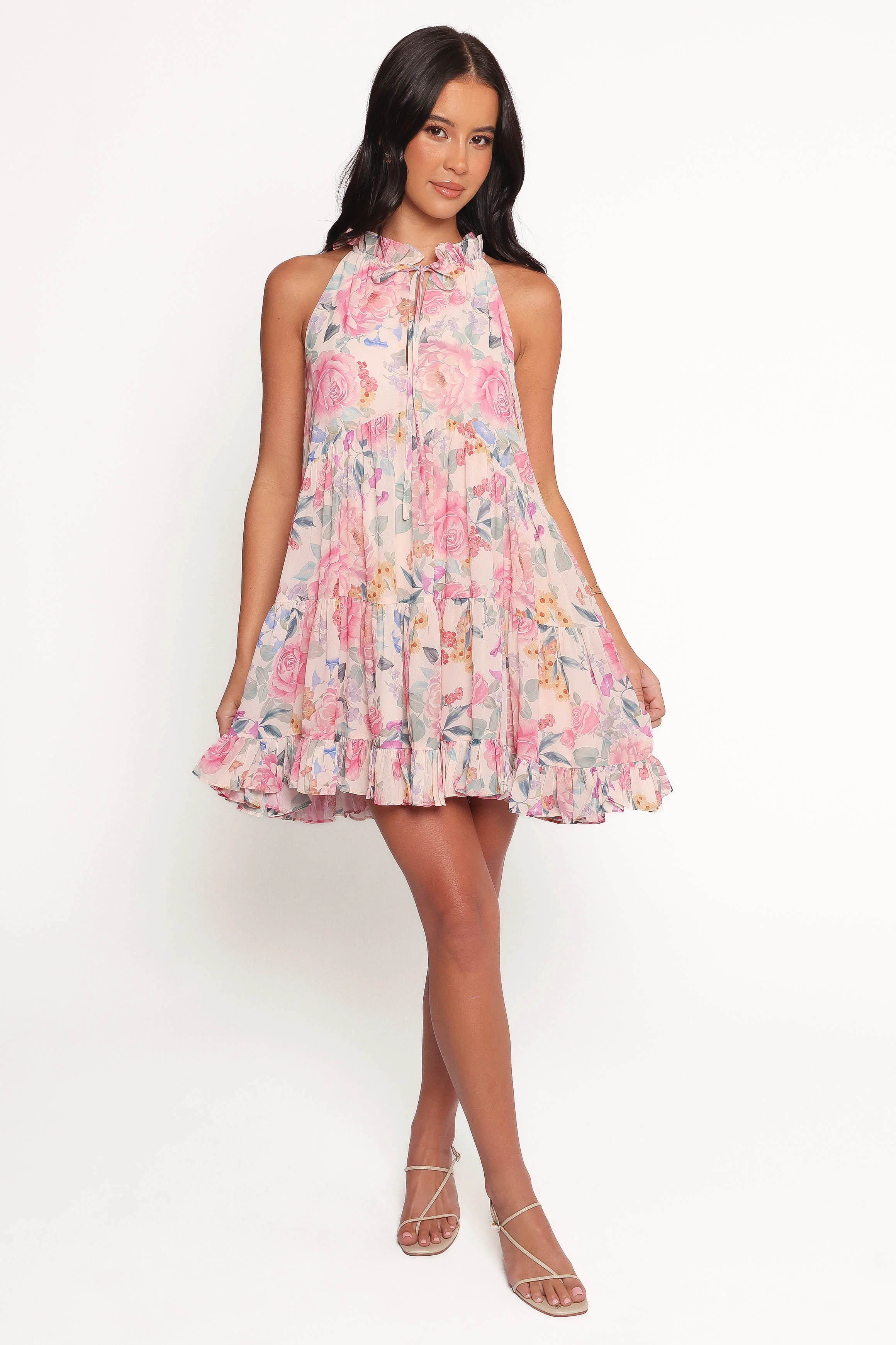 Bellamy Halterneck Mini Dress - Dreamy Bloom