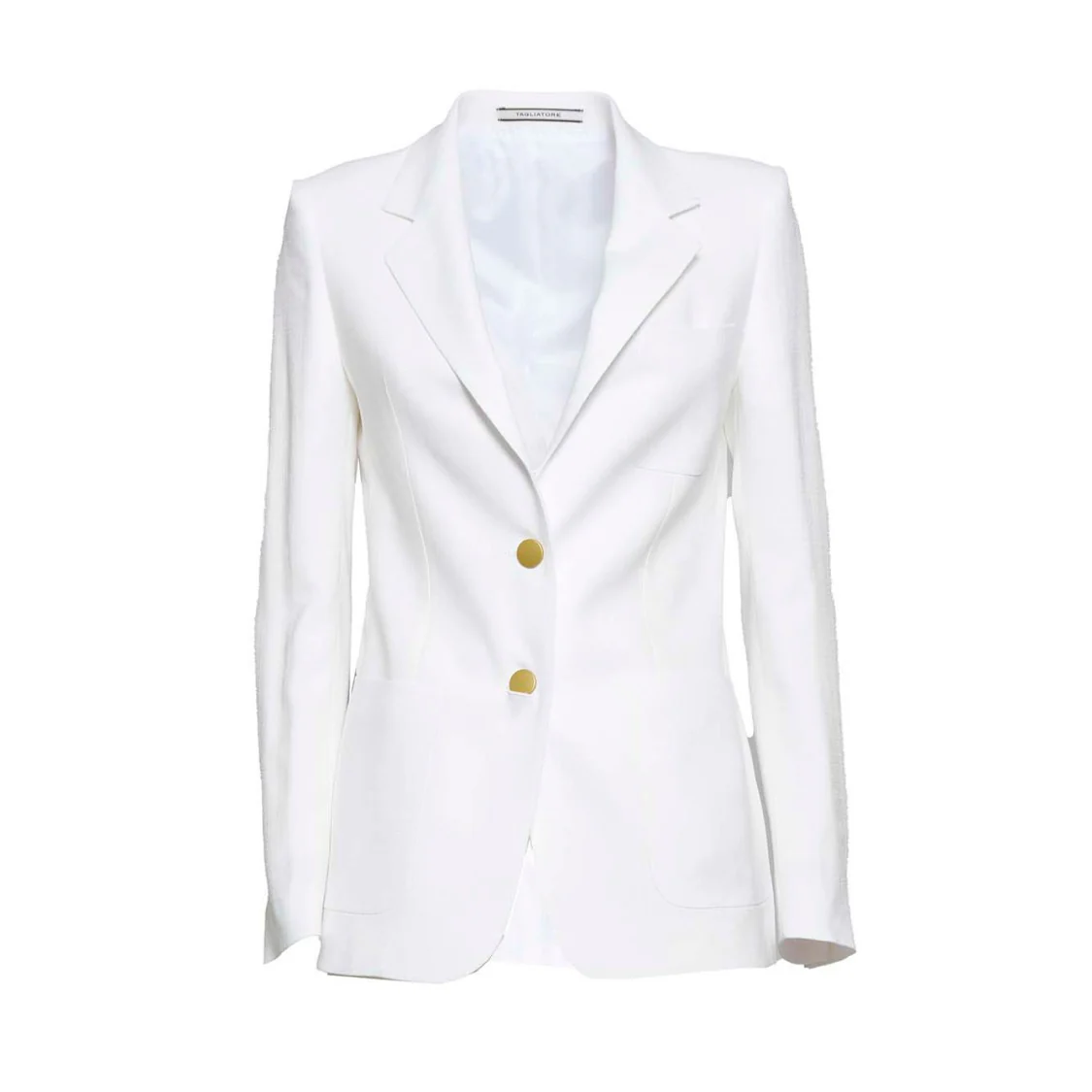 J-Parigi Single Breasted Jacket In White Viscose Blend
