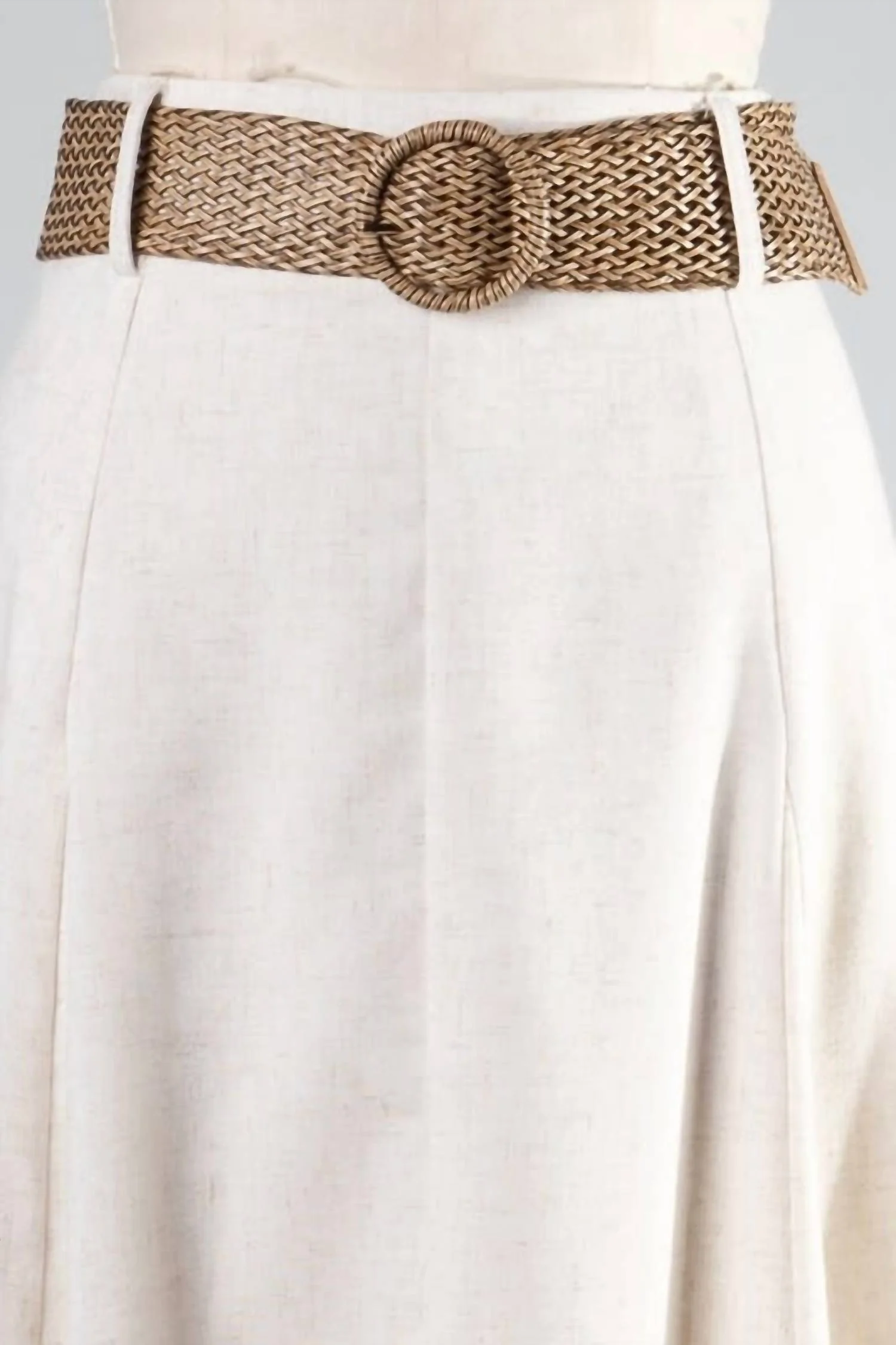 Women's Belted Flare Skirt In Oatmeal